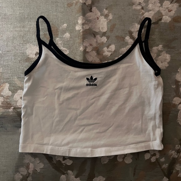 adidas Tops - Adidas White Cropped Athletic Top